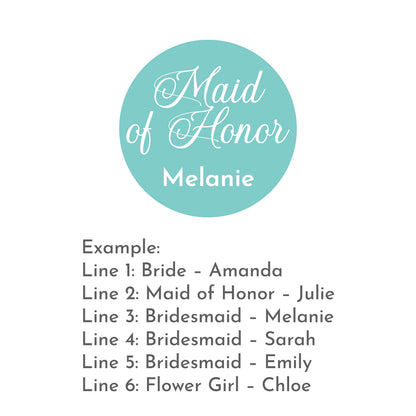 Personalized Personalized Bridal Party Compact Mirror, (Set of 6 – Individual Names)