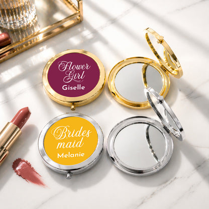 Personalized Personalized Bridal Party Compact Mirror, (Set of 6 – Individual Names)