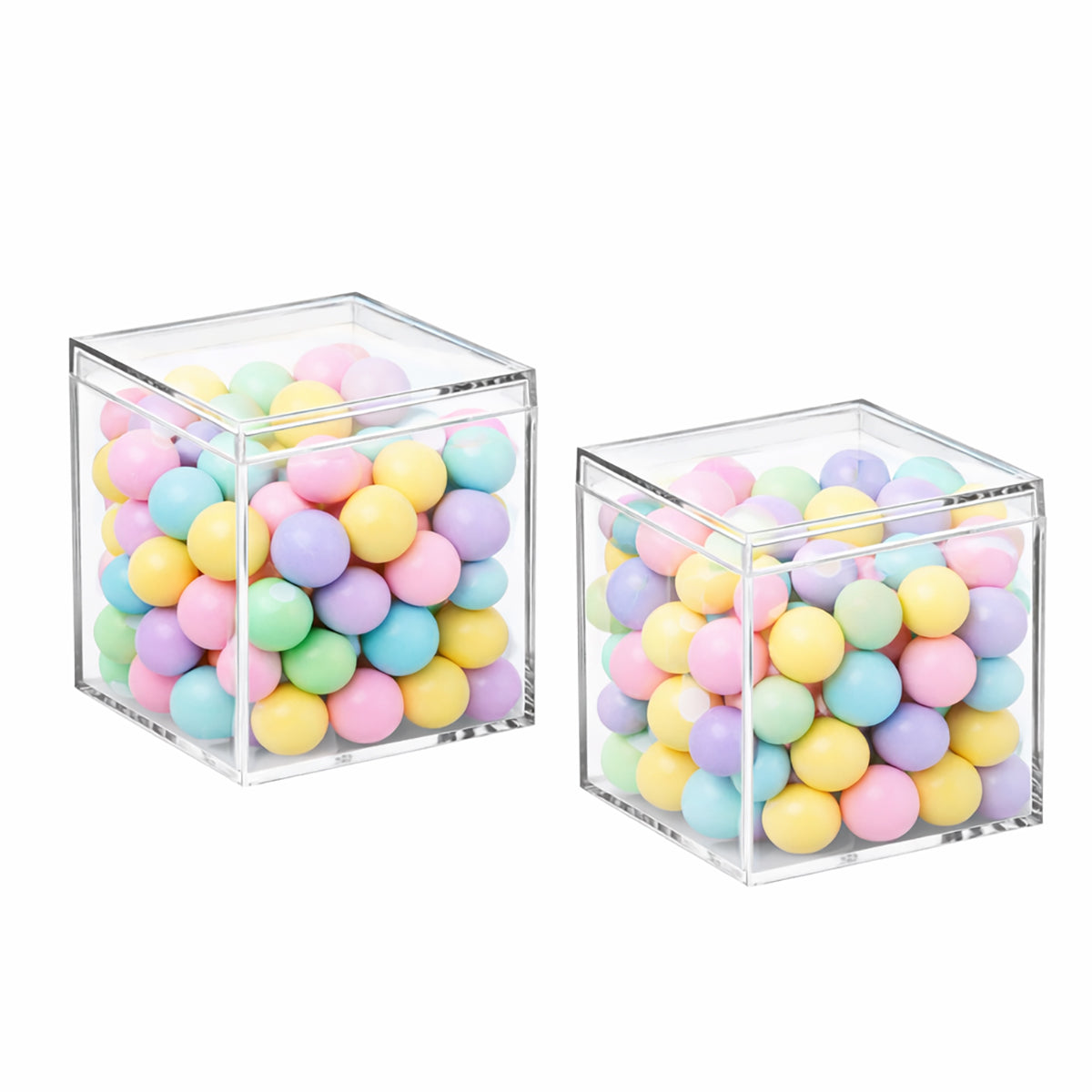 Palm Tree Monogram Personalized Clear Acrylic Cube Favor Box (Set of 10)