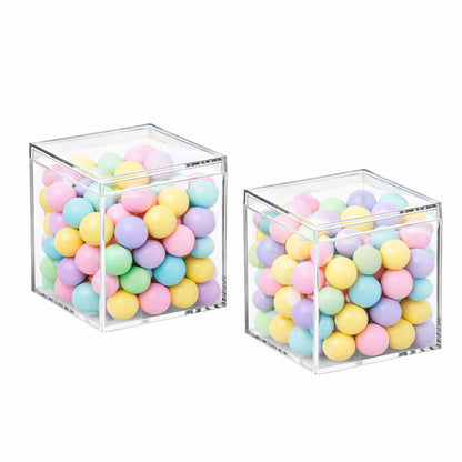 Palm Tree Monogram Personalized Clear Acrylic Cube Favor Box (Set of 10)