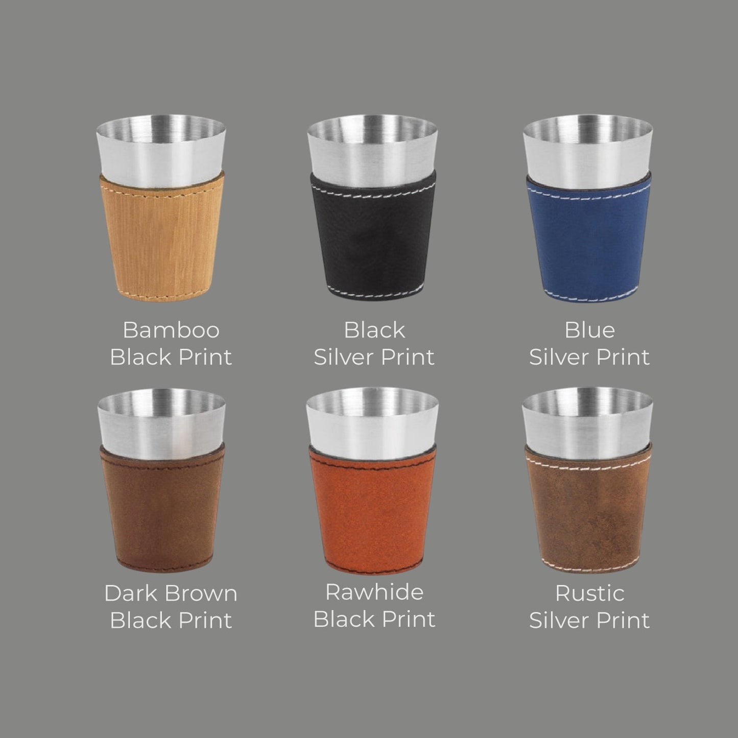 Football Personalized Leather Stainless Steel Shot Glass