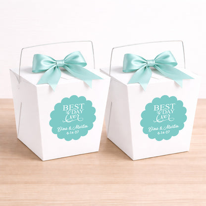 Wedding Personalized Scalloped Circle Favor Labels (Set of 24)