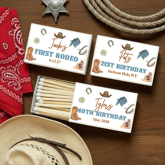 Western Rodeo Personalized Matches (Set of 50)