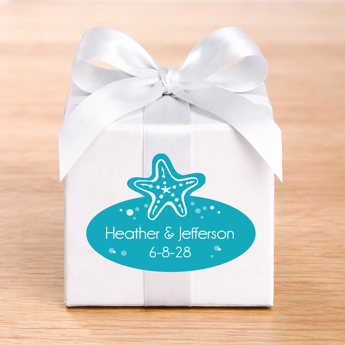 Starfish Shaped Personalized Die-Cut Favor Labels (Set of 24)