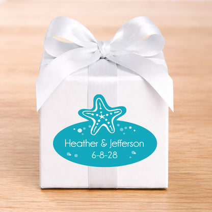 Starfish Shaped Personalized Die-Cut Favor Labels (Set of 24)