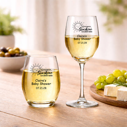 A Little Ray Of Sunshine Personalized Wine Glass (Set of 24)