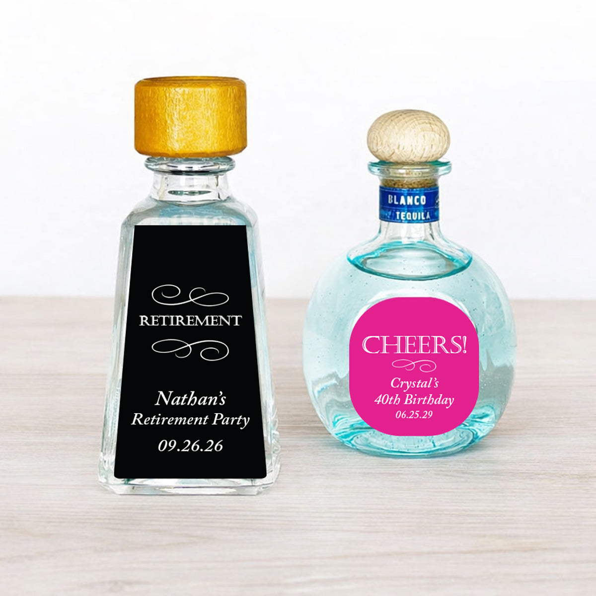 Personalized Labels For Don Julio or 1800 Silver Tequila, Set of 16