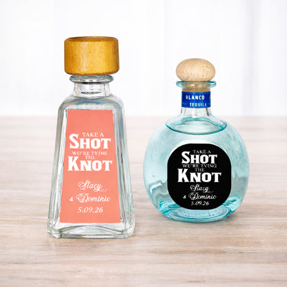 Take A Shot We're Tying the Knot Personalized Labels For Don Julio or 1800 Silver Tequila (Set of 16)