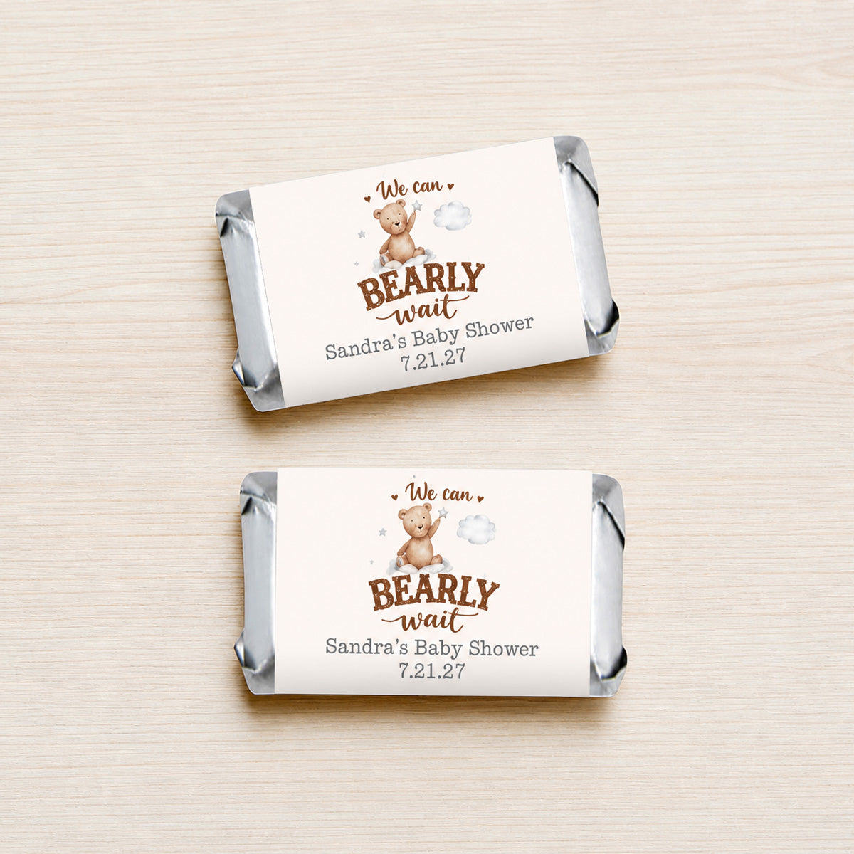 We Can Bearly Wait Personalized Chocolate Hershey's Miniatures (Set of 40)