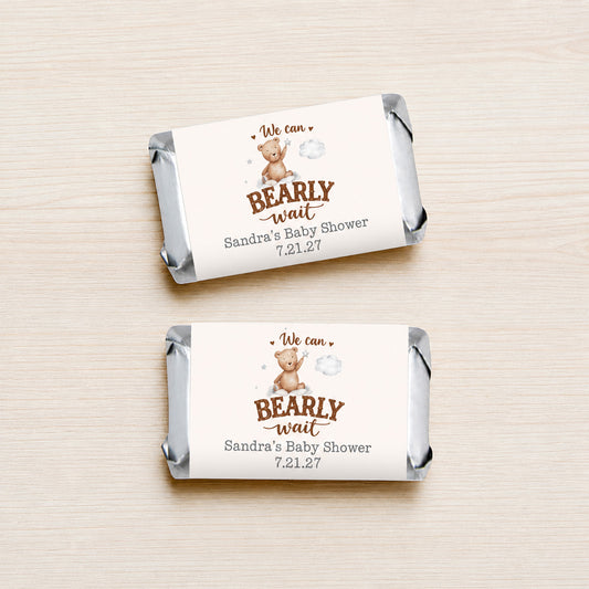 We Can Bearly Wait Personalized Chocolate Hershey's Miniatures (Set of 40)