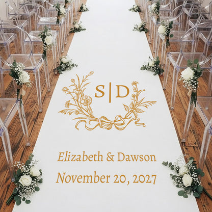 Initials Personalized Wedding Aisle Runner