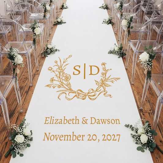 Initials Personalized Wedding Aisle Runner