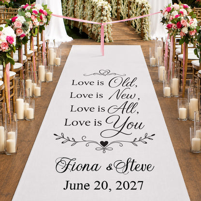Love Is You Personalized Wedding Aisle Runner