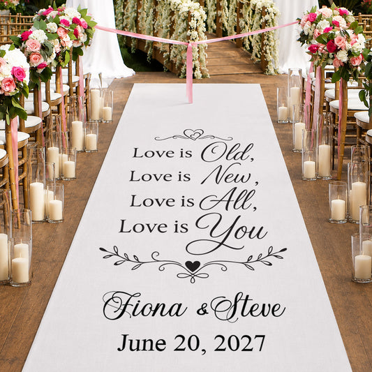 Love Is You Personalized Wedding Aisle Runner