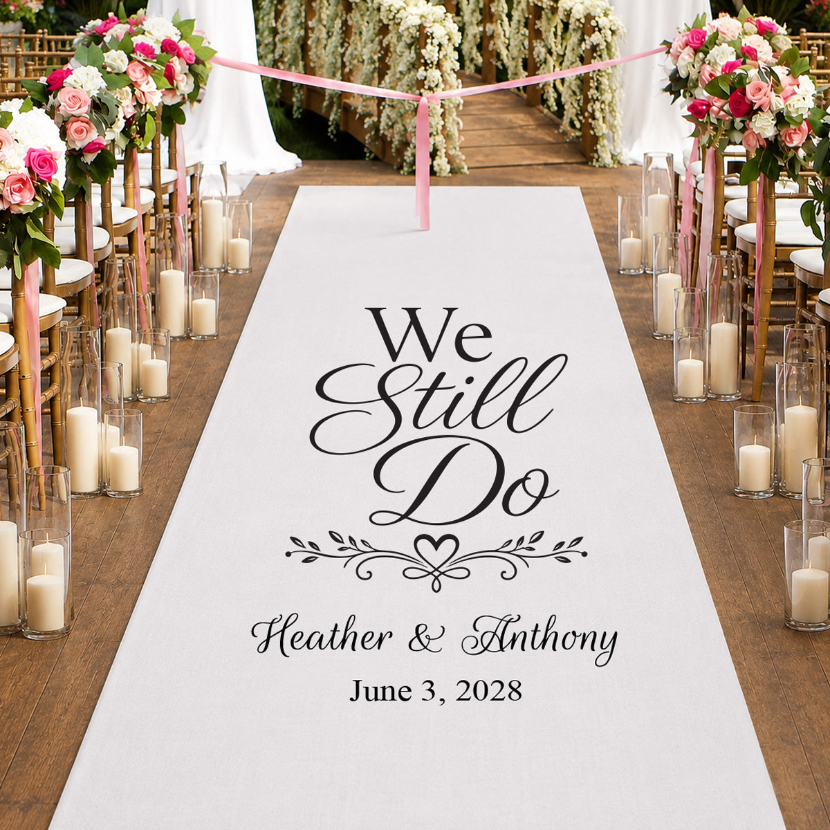We Still Do Personalized Anniversary Wedding Aisle Runner