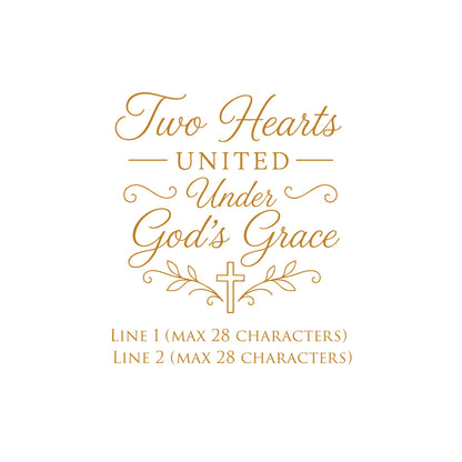 Two Hearts United Under God Personalized Wedding Aisle Runner