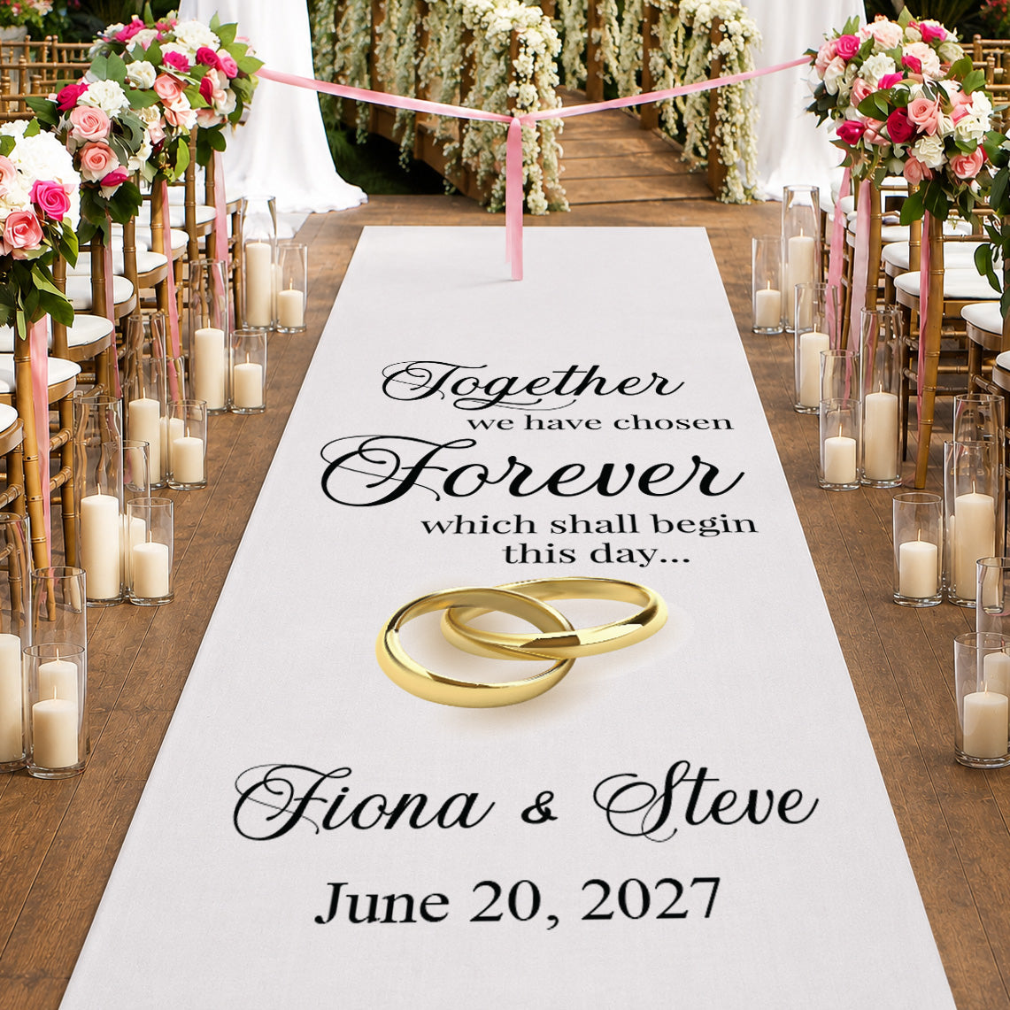 Together Forever Personalized Wedding Aisle Runner