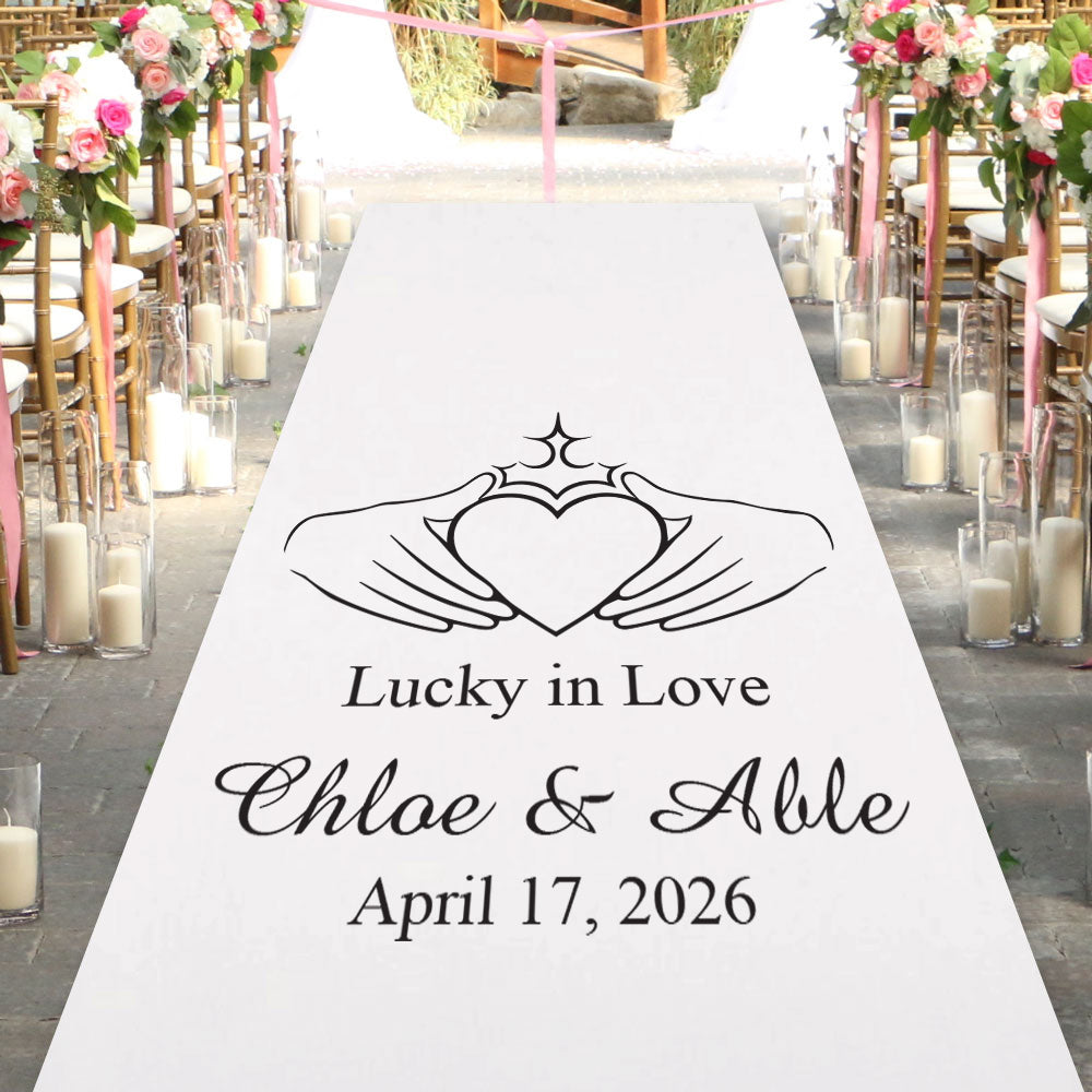 Claddagh Irish Personalized Wedding Aisle Runner