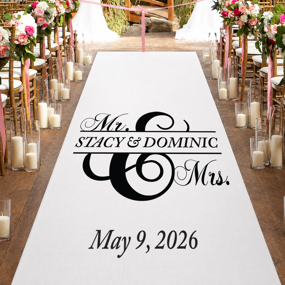 Mr and Mrs Personalized Wedding Aisle Runner