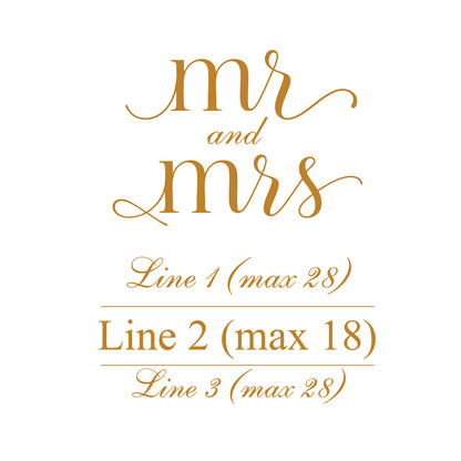 Mr and Mrs Script Personalized Wedding Aisle Runner