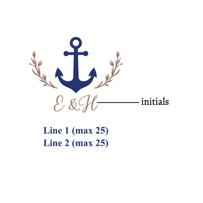 Anchor Initial Personalized Wedding Aisle Runner