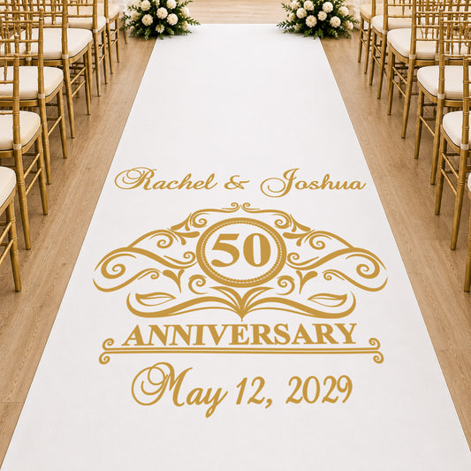 Anniversary Personalized Wedding Aisle Runner