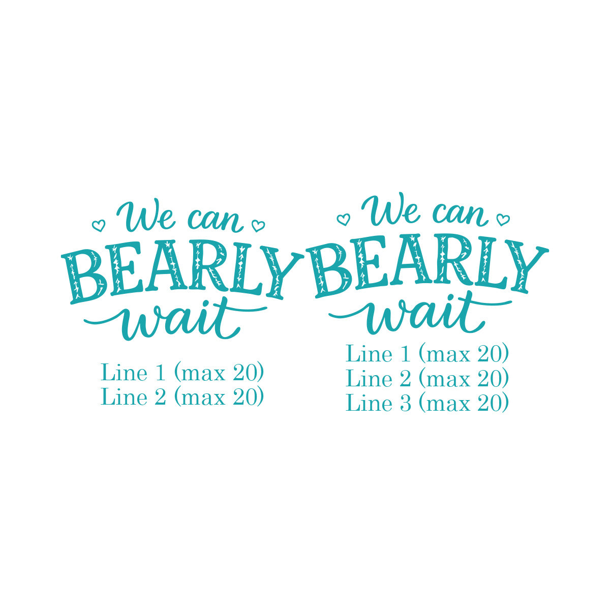 We Can Bearly Wait Personalized Beer Glass (Set of 18)