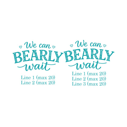 We Can Bearly Wait Personalized Beer Glass (Set of 18)
