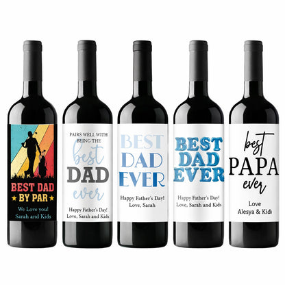 Best Dad Ever Personalized Wine Label