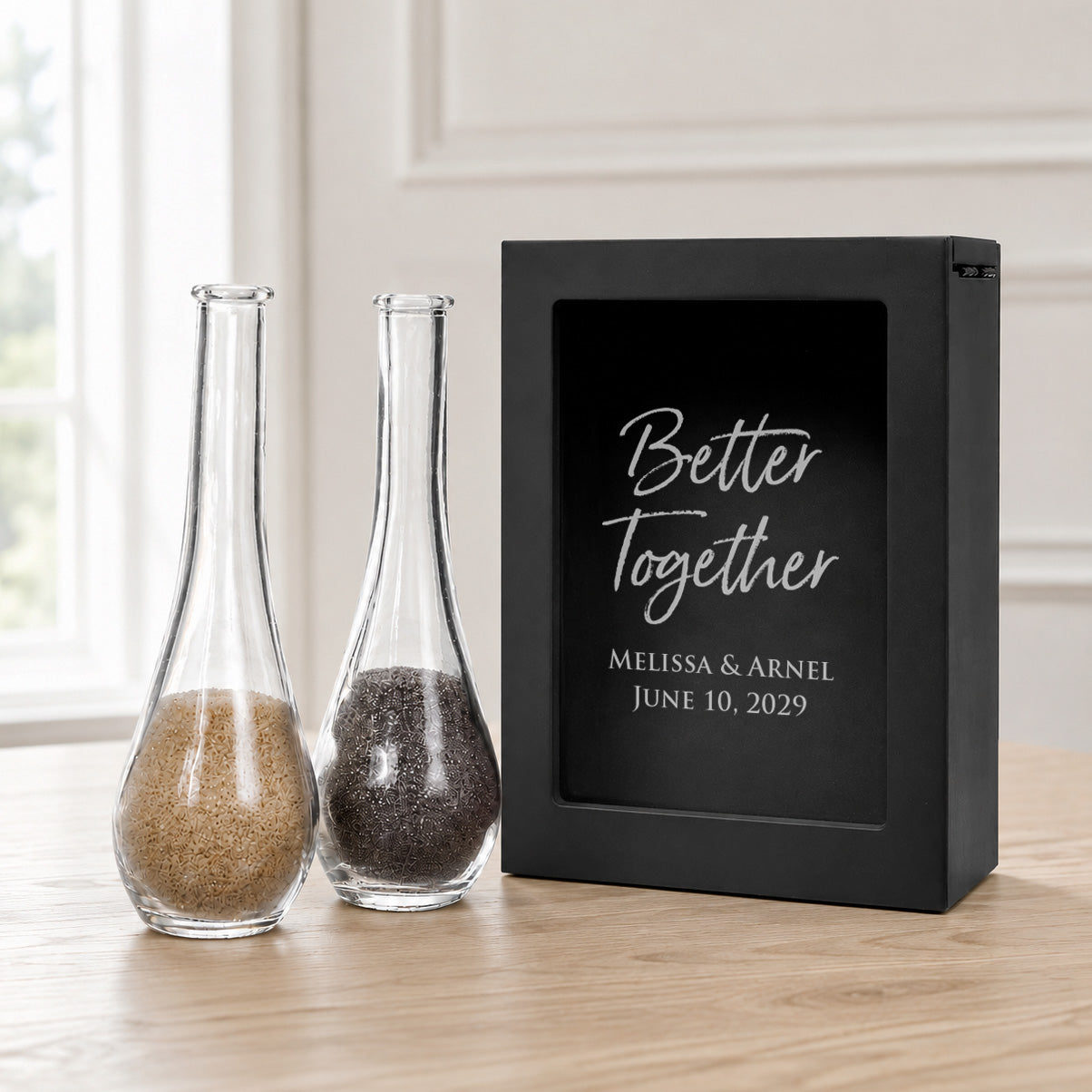 Better Together Sand Ceremony Set, Personalized Anniversary 3-Piece Shadow Box Frame