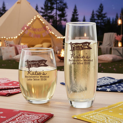 Camp Bach Personalized Stemless Glass (Set of 24)