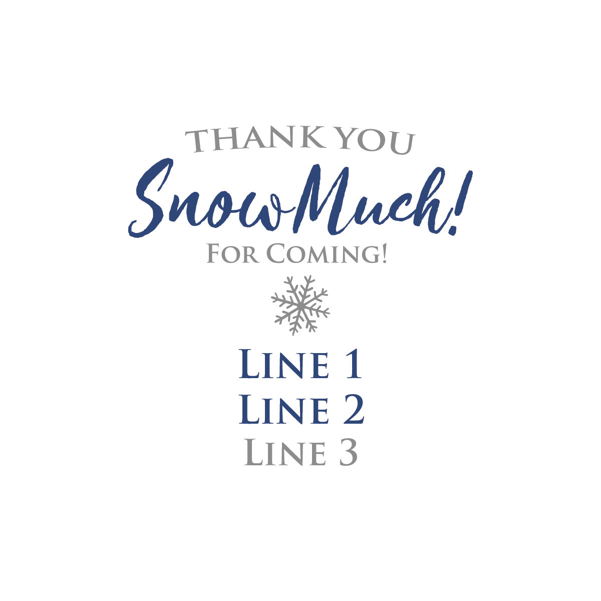 Thank You Snow-Much! Personalized Water Bottle Labels (Set of 12)