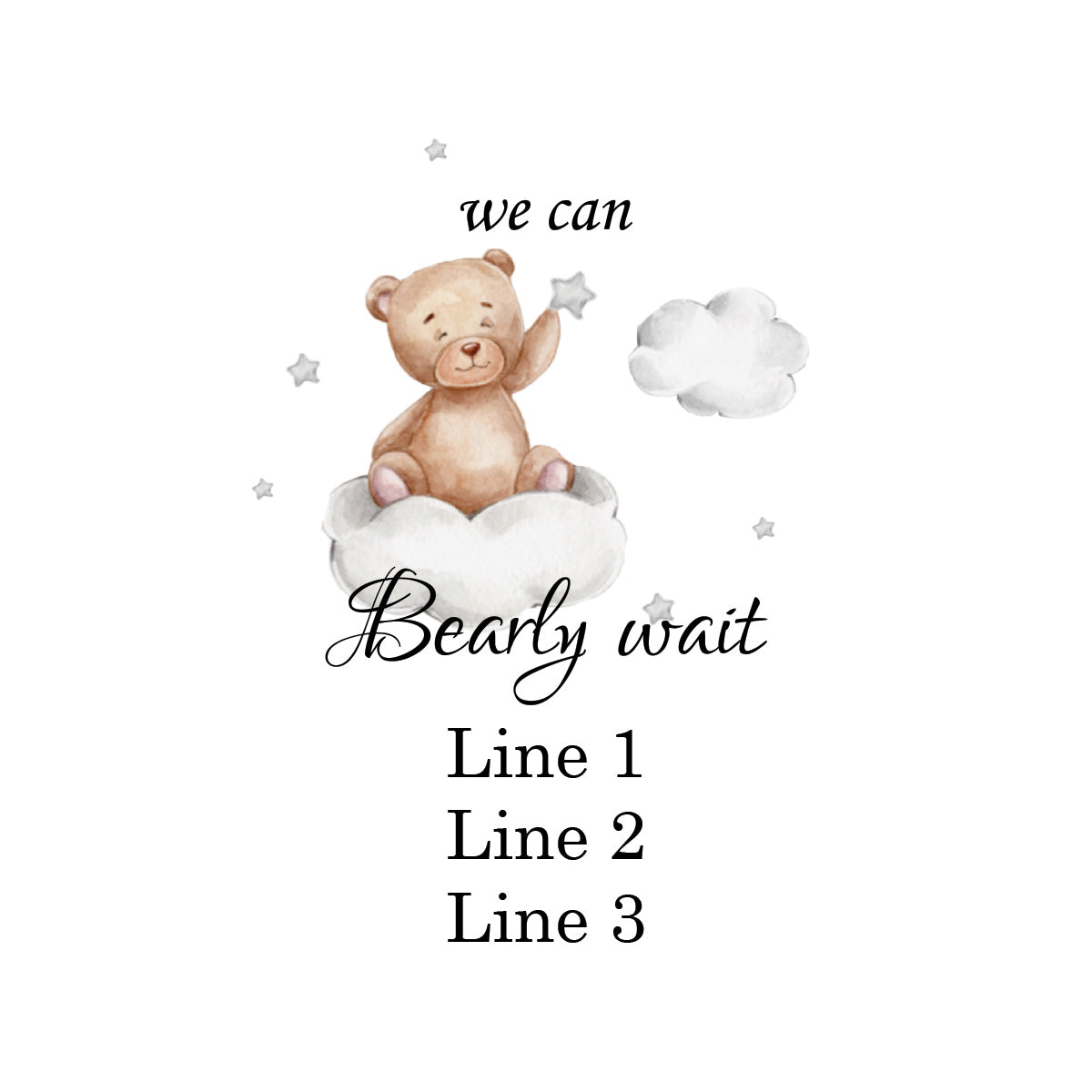 We Can Bearly Wait Personalized Playing Cards (Set of 12)