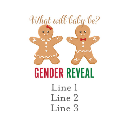 Gingerbread Gender Reveal Personalized White Ceramic Coffee Mug (Set of 12)