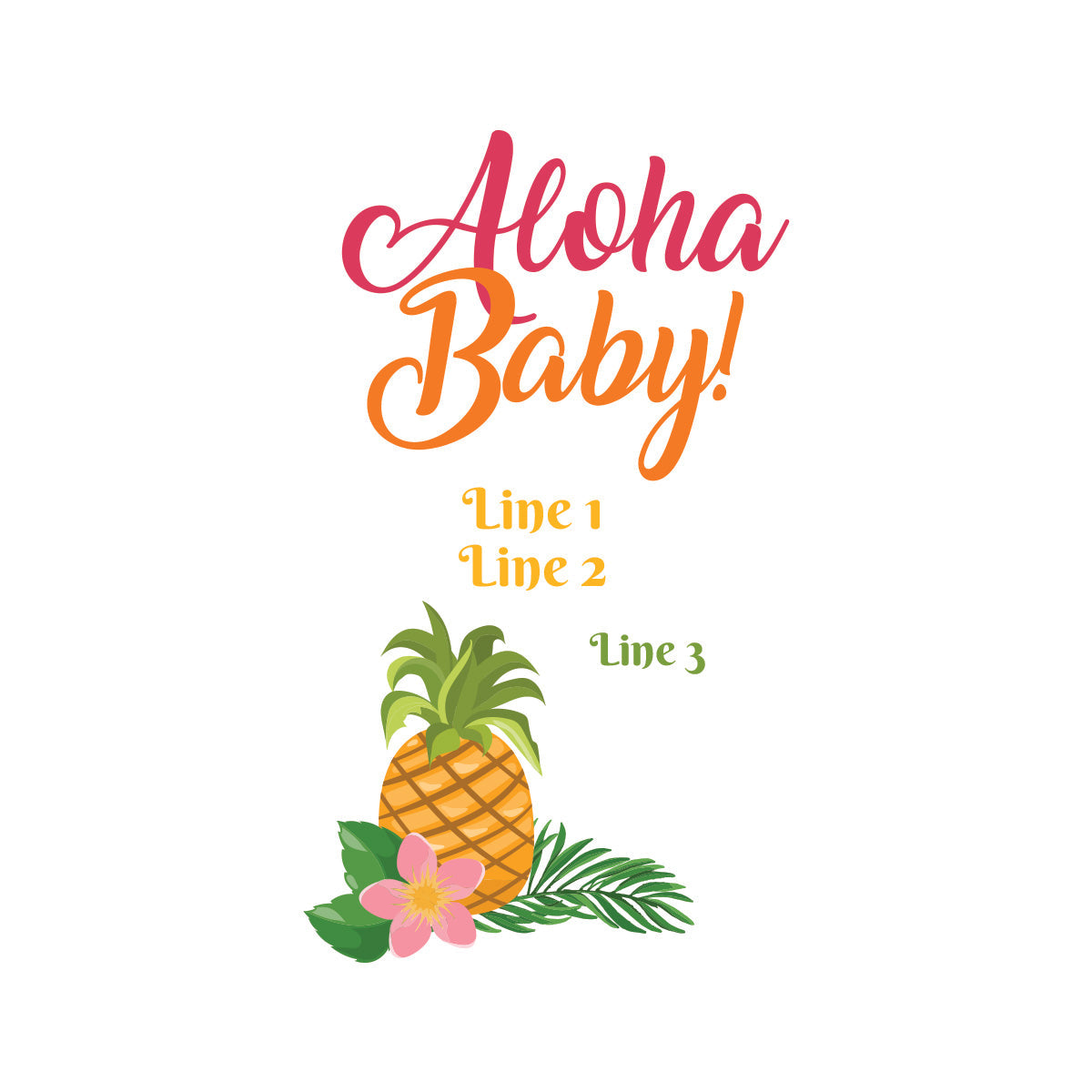 Aloha Baby Personalized Round Labels (Set of 24)