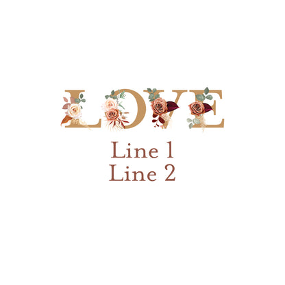 Floral LOVE Personalized White Ceramic Coffee Mug (Set of 12)