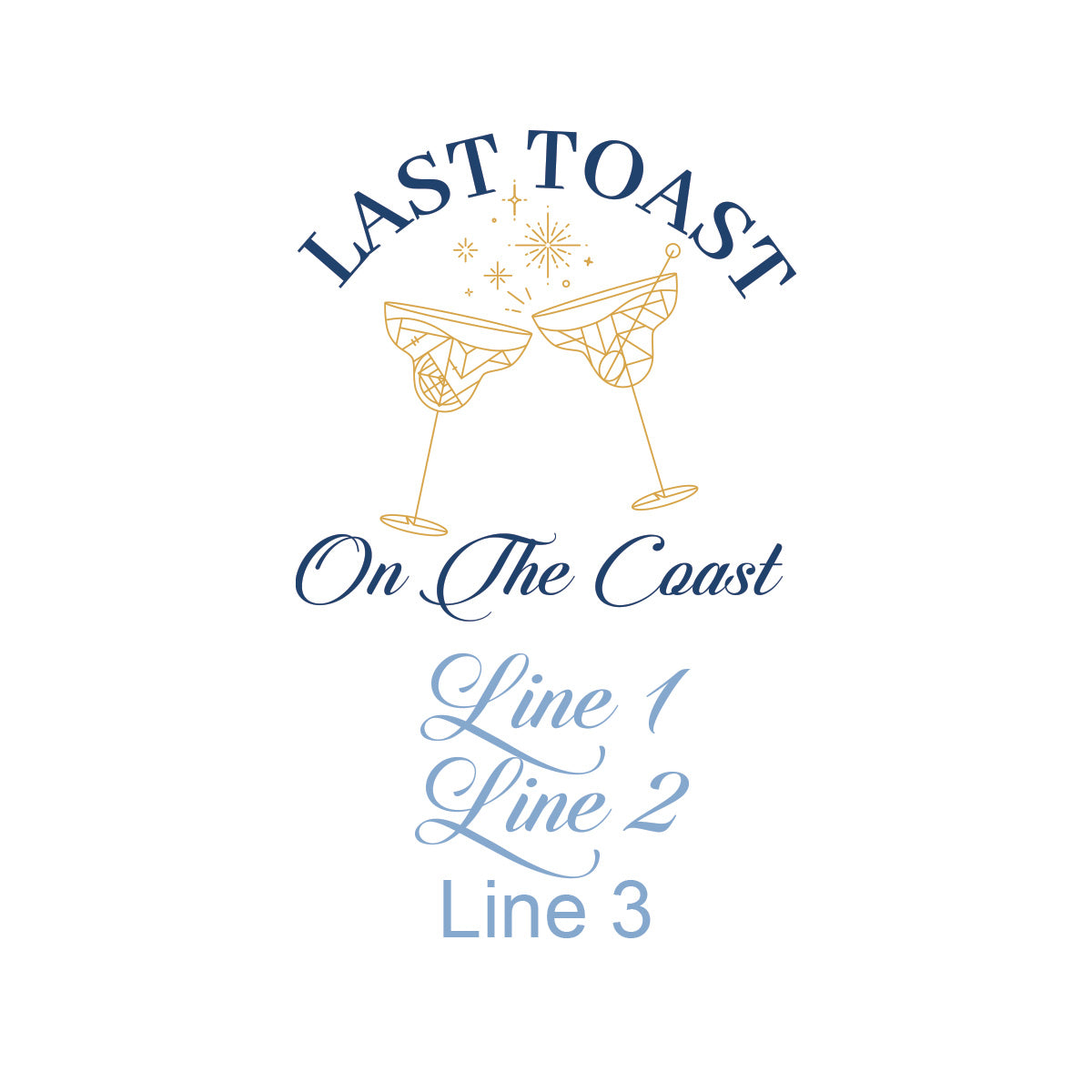 Last Toast On The Coast Personalized Playing Cards (Set of 12)