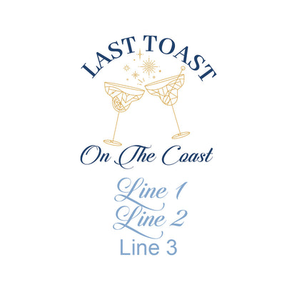 Last Toast On The Coast Personalized Round Labels (Set of 24)