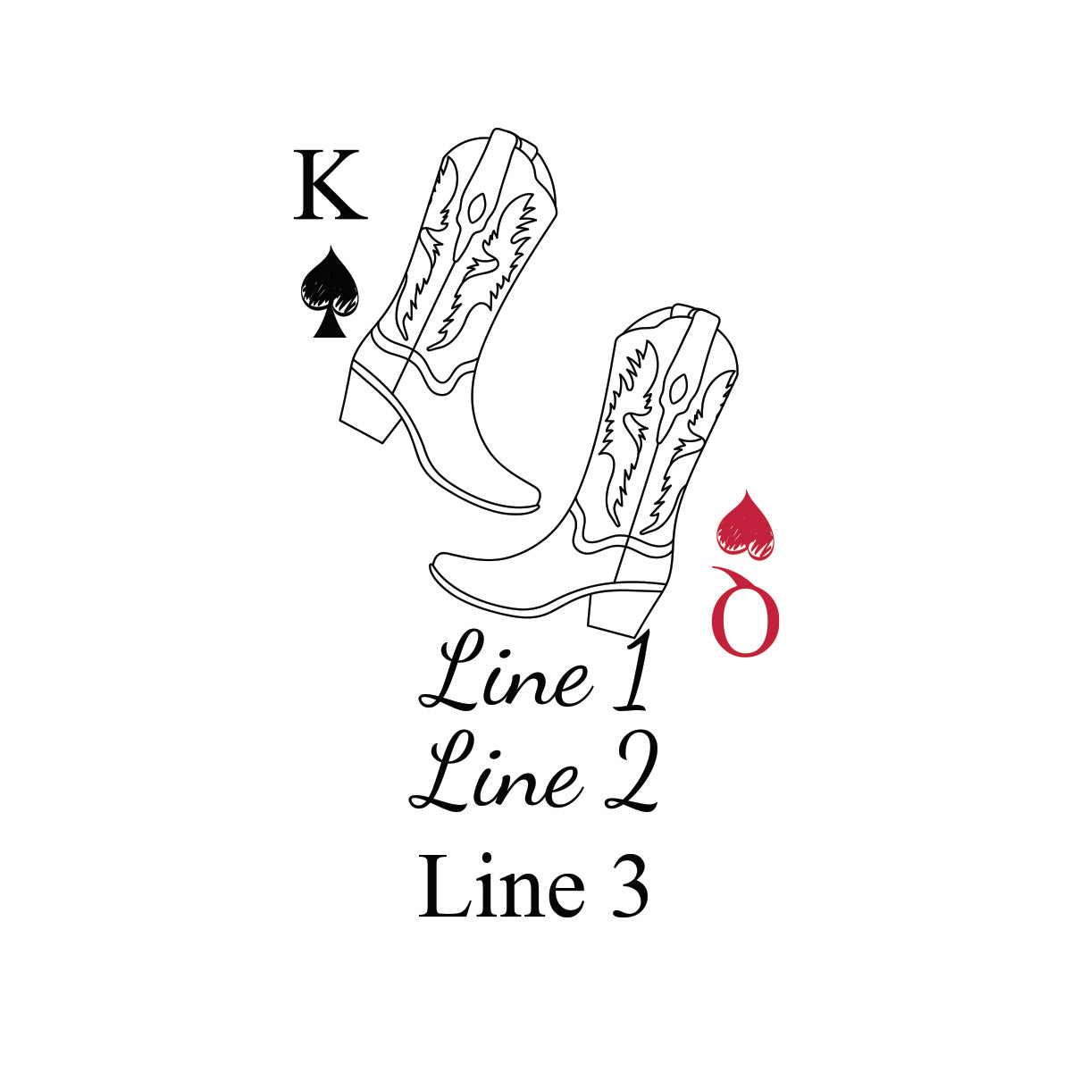 Western Cowboy Boots Personalized Playing Cards (Set of 12)