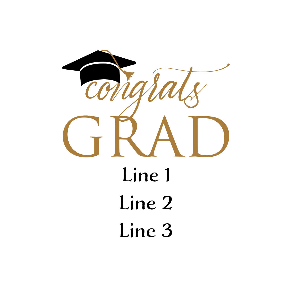 Congrats Grad Personalized Water Bottle Labels (Set of 12)