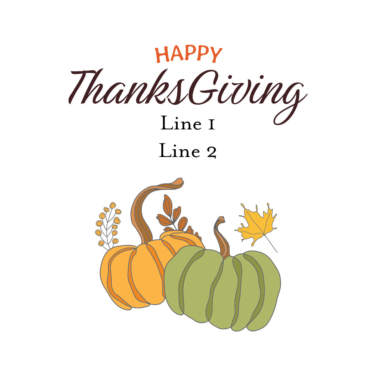 Happy Thanksgiving Personalized White Ceramic Coffee Mug (Set of 12)