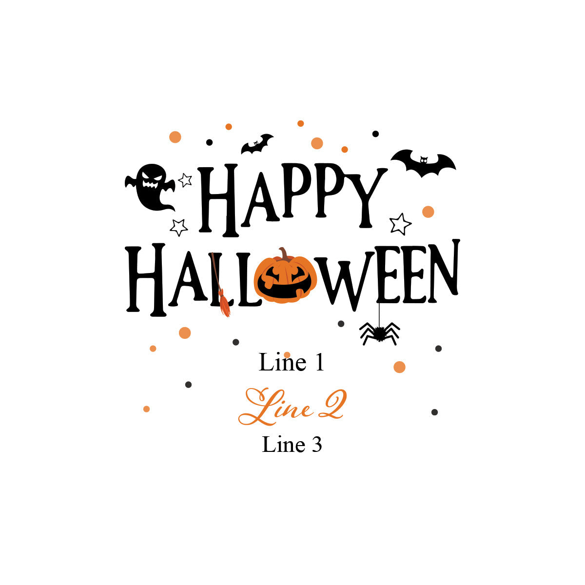 Happy Halloween Personalized Loop Sanitizer Labels (Set of 20)
