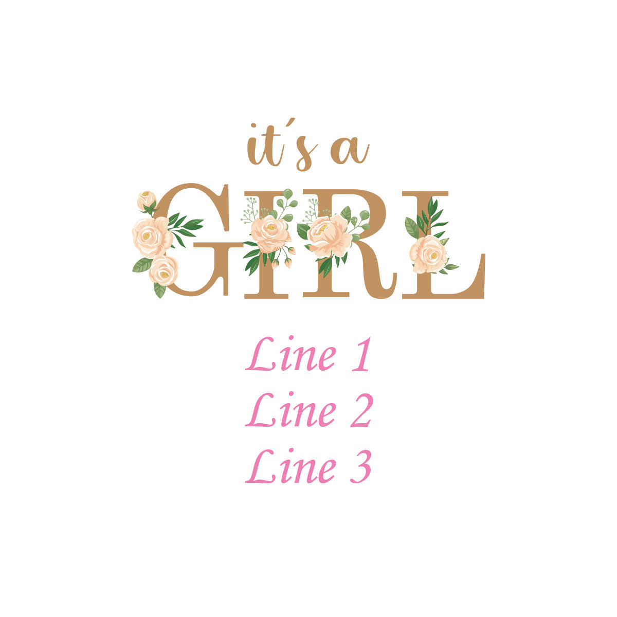 It's A Girl Personalized Round Labels (Set of 24)