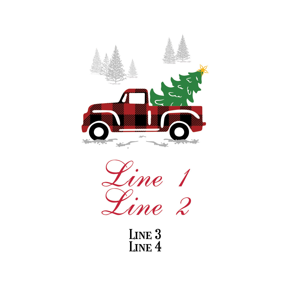 Red Pickup Truck Personalized Playing Cards (Set of 12)