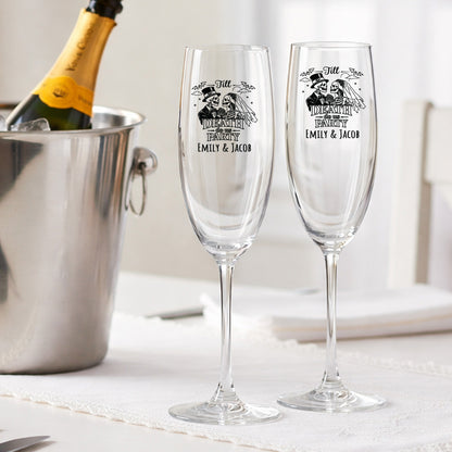 Till Death Do Us Part Personalized Champagne Glass (Set of 24)