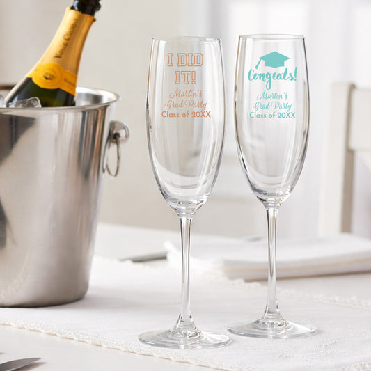 Graduation Personalized Champagne Glass (Set of 24)