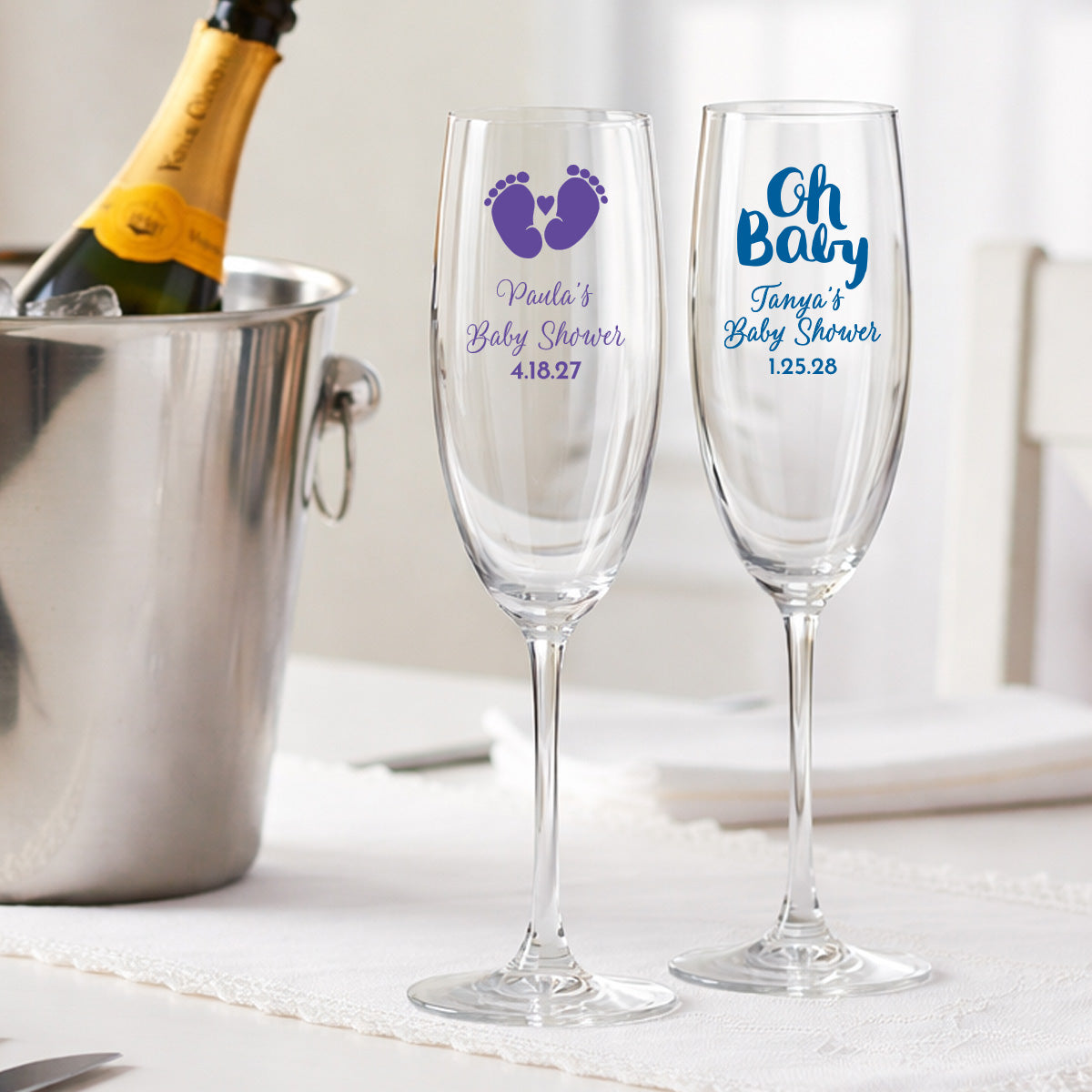 Baby Shower Personalized Champagne Glass (Set of 24)