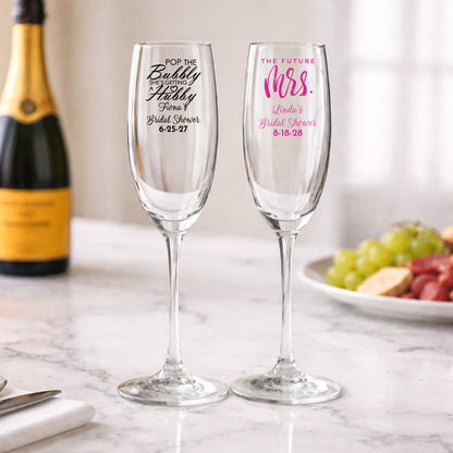 Bridal Shower Personalized Champagne Glass (Set of 24)