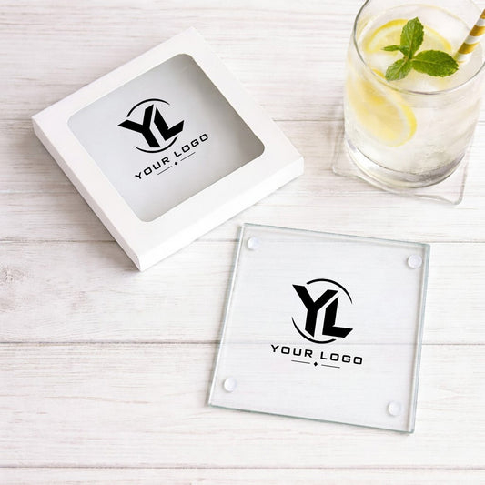 Your Logo Personalized Glass Coaster (Set of 24)