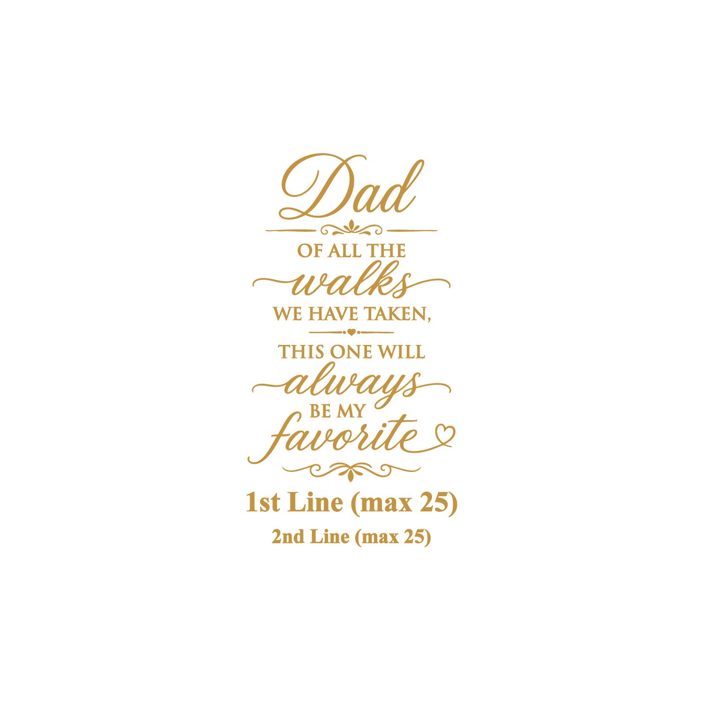 Dad Of All the Walks Personalized Wedding Aisle Runner